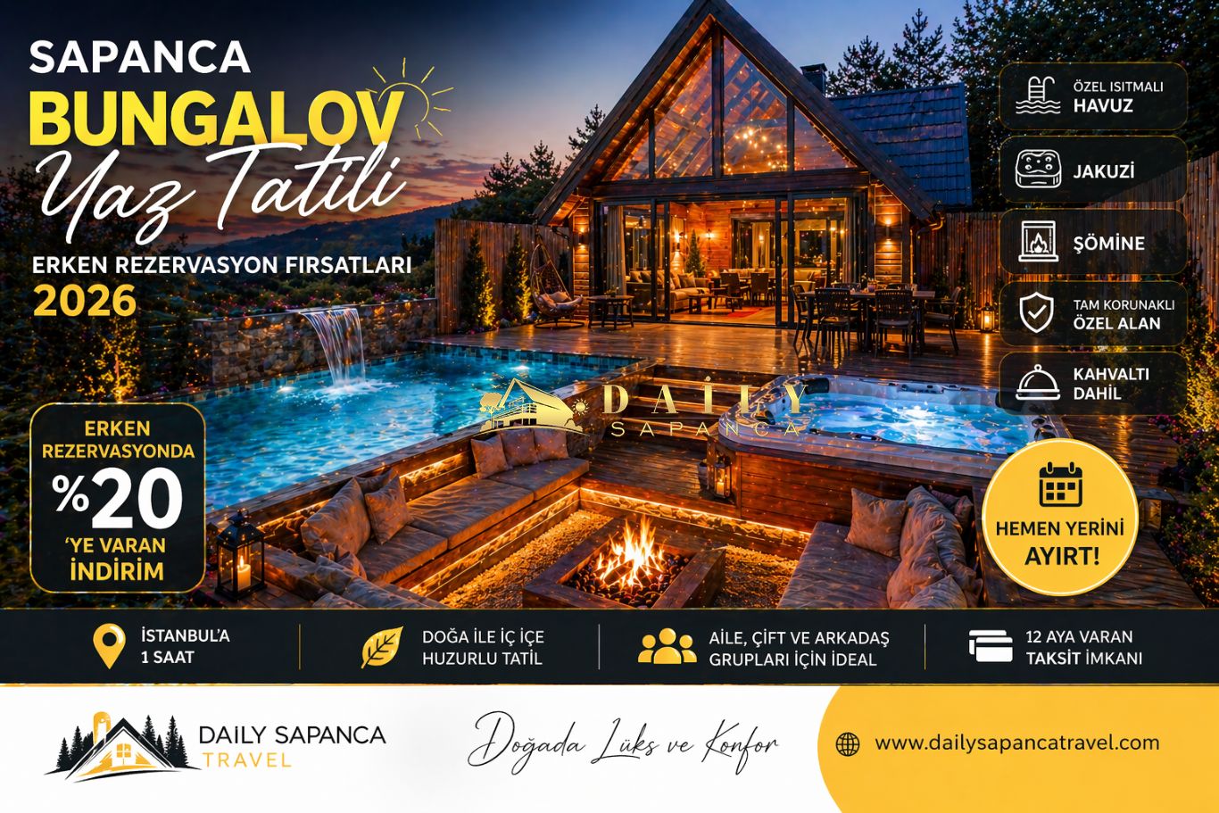 Sapanca Bungalov Yaz Tatili Erken Rezervasyon F�rsatlar� 2026